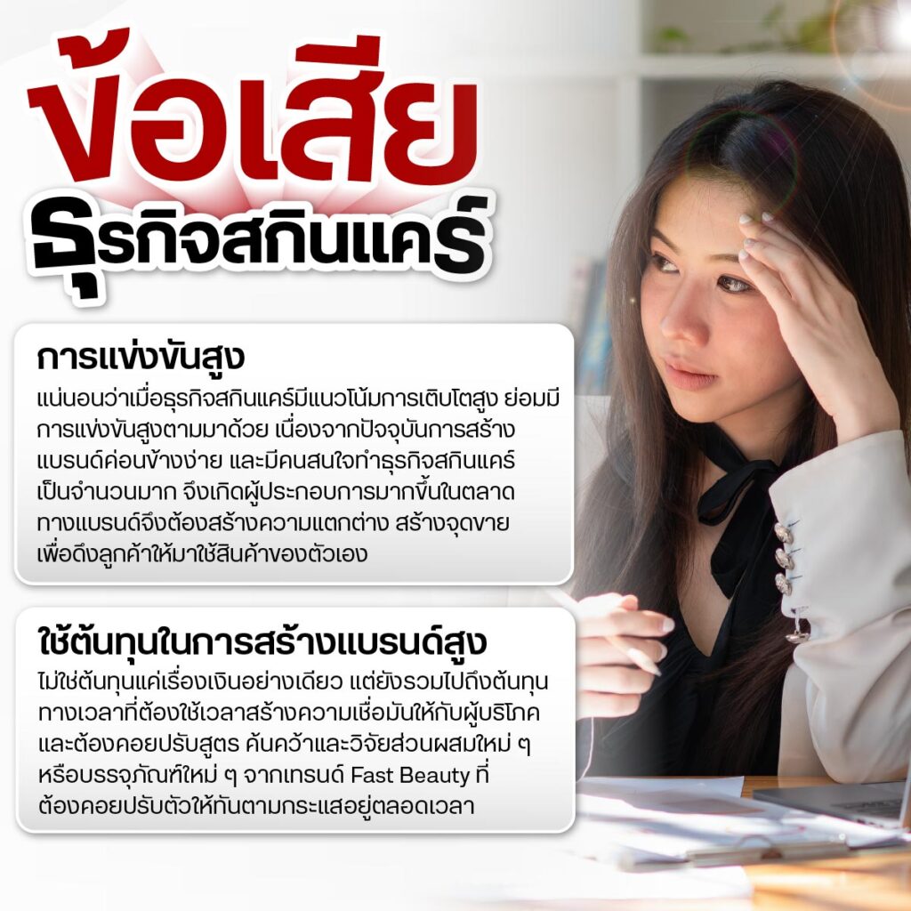 ข้อเสียของธุรกิจสกินแคร์