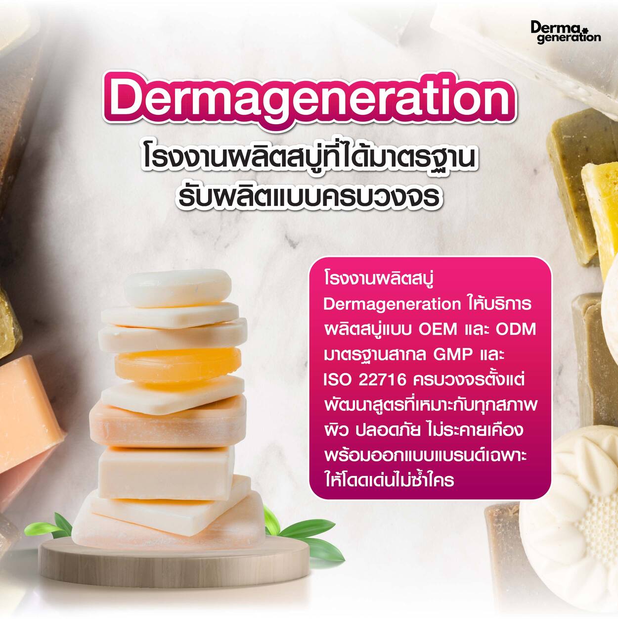 Dermageneration โรงงานผลิตสบู่