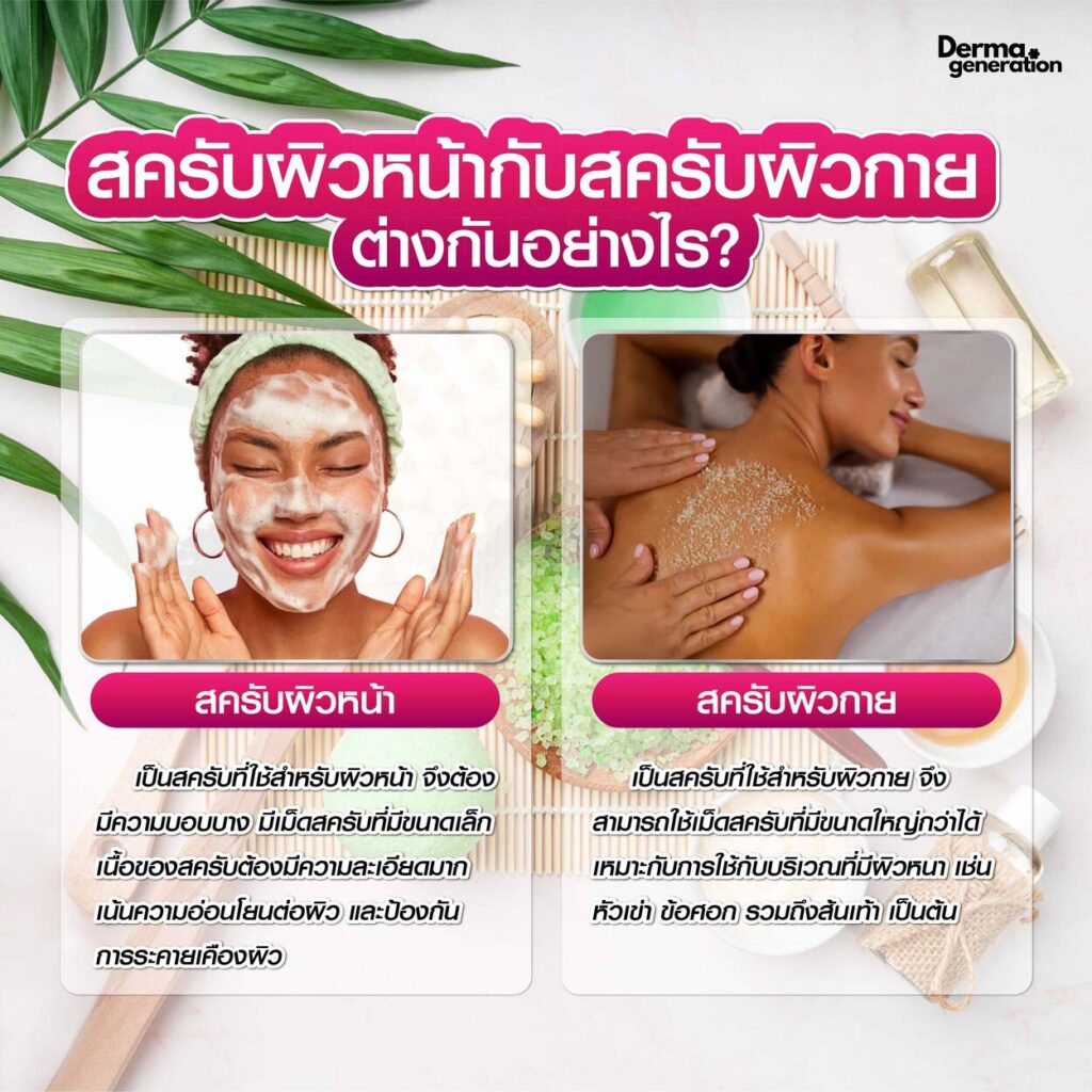 ความต่างสครับผิวหน้ากับสครับผิวกาย