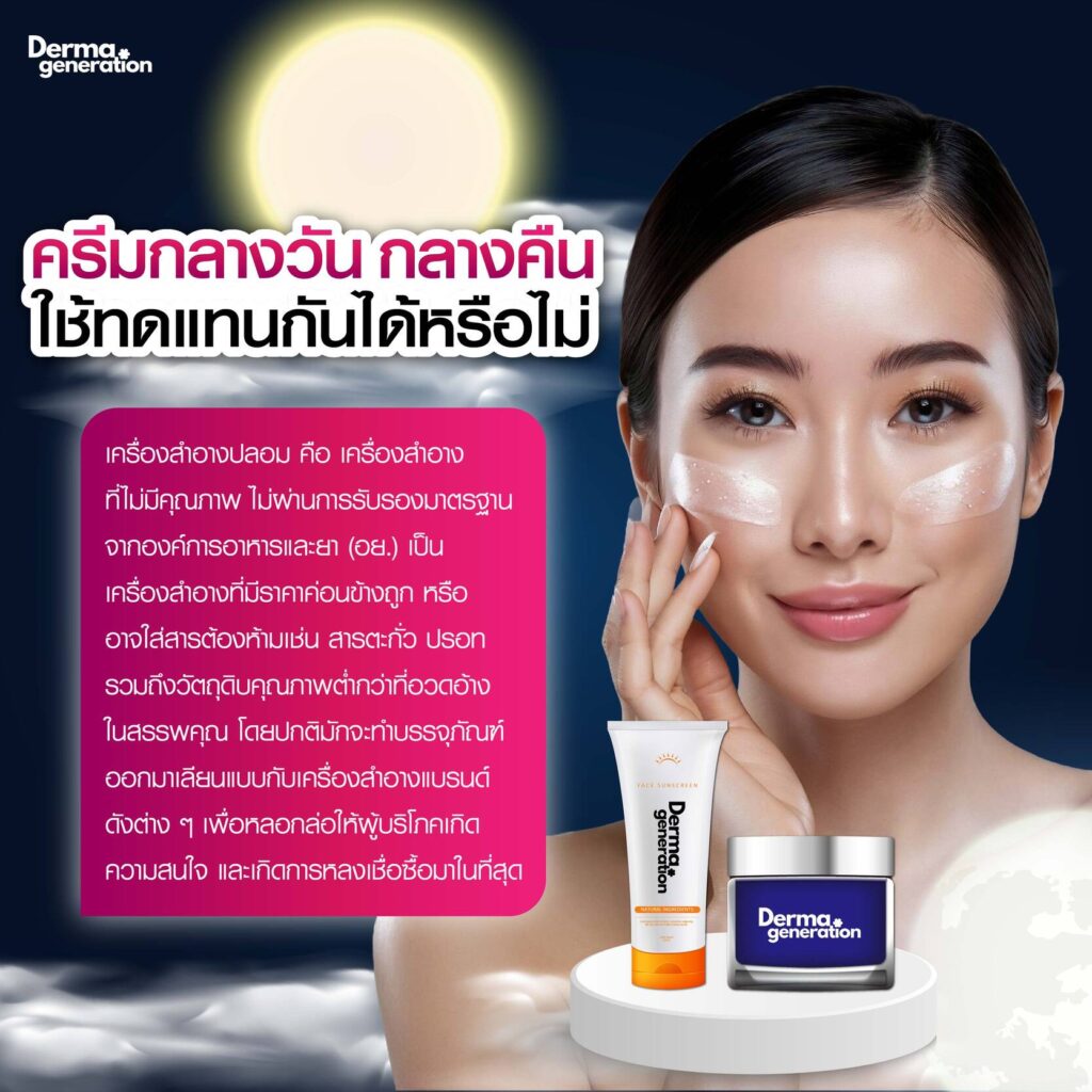 คำตอบครีมกลางวัน กลางคืน ใช้ทดแทนกันได้หรือไม่