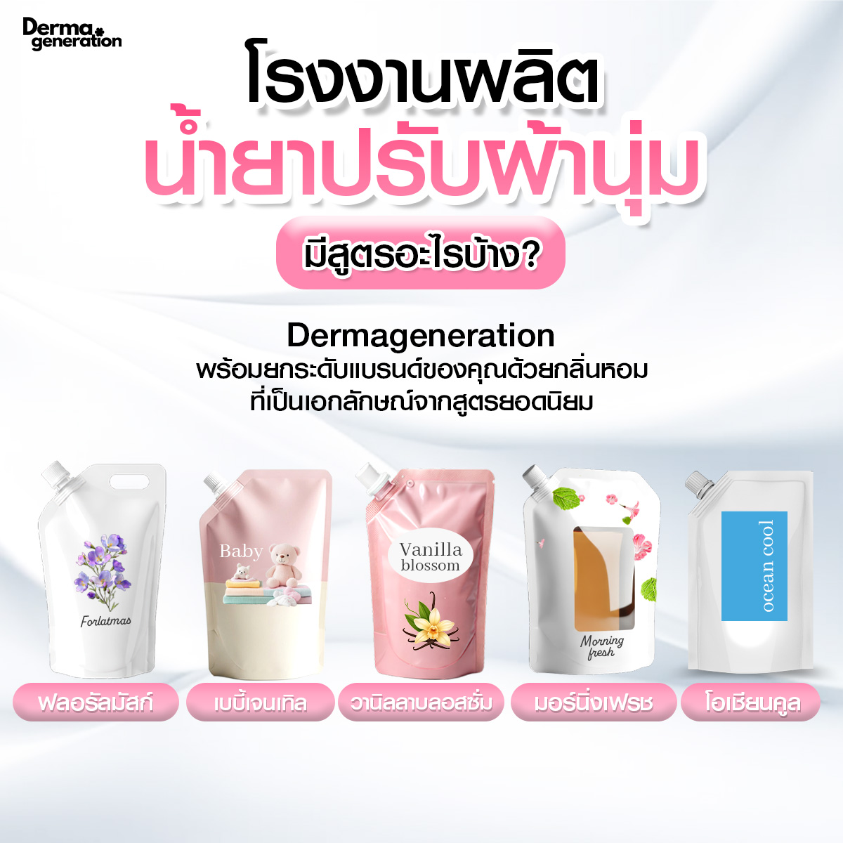 โรงงานผลิตน้ำยาปรับผ้านุ่ม มีสูตรอะไรบ้าง