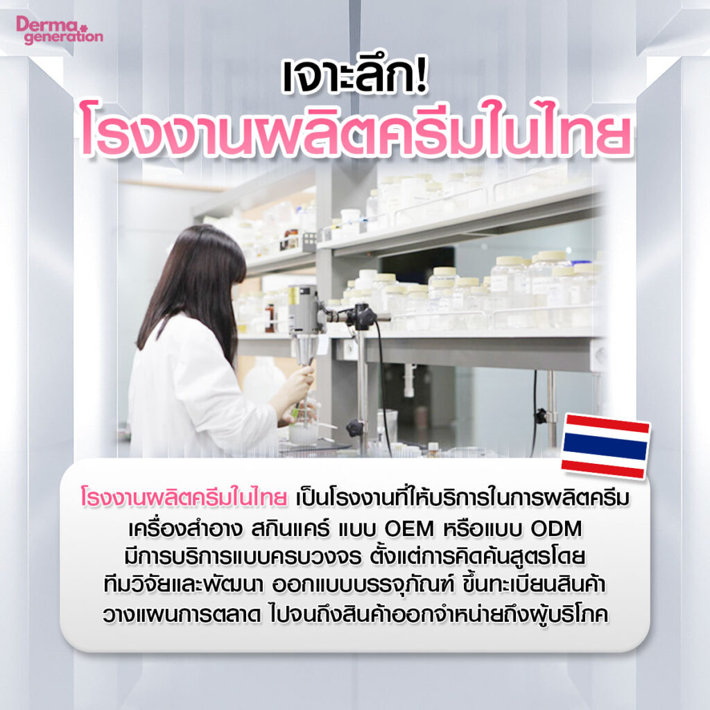 ข้อมูลเจาะลึกโรงงานผลิตครีมในไทย