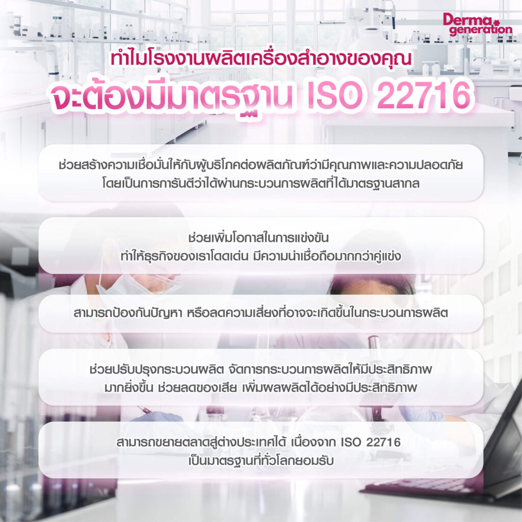 ทำไมโรงงานผลิตเครื่องสำอางต้องมีมาตรฐาน ISO 22716