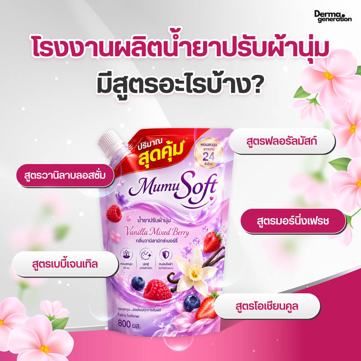 โรงงานผลิตน้ำยาปรับผ้านุ่ม มีสูตรอะไรบ้าง