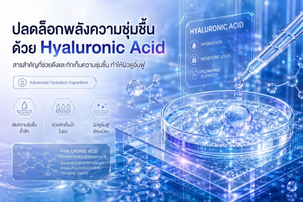 Hyaluronic Acid คืออะไร_ สารสำคัญเติมความชุ่มชื้น เพื่อผิวอิ่มฟูและสุขภาพผิวที่ดี