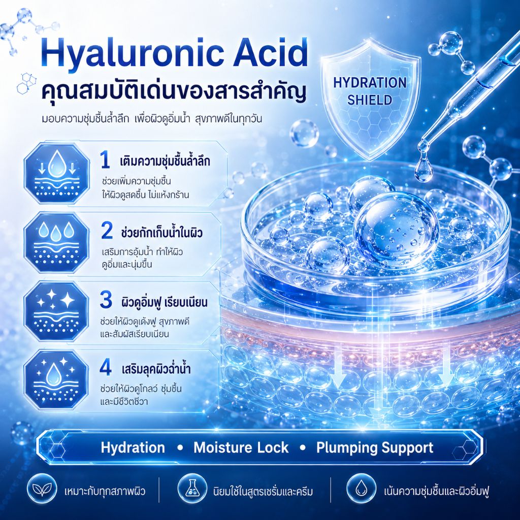 Hyaluronic Acid โมเลกุลใหญ่กับโมเลกุลเล็กต่างกันอย่างไร